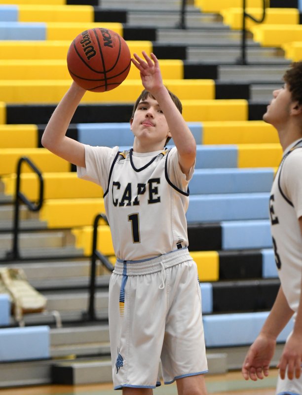 Cape sophomore Harlan Jones takes a shot.