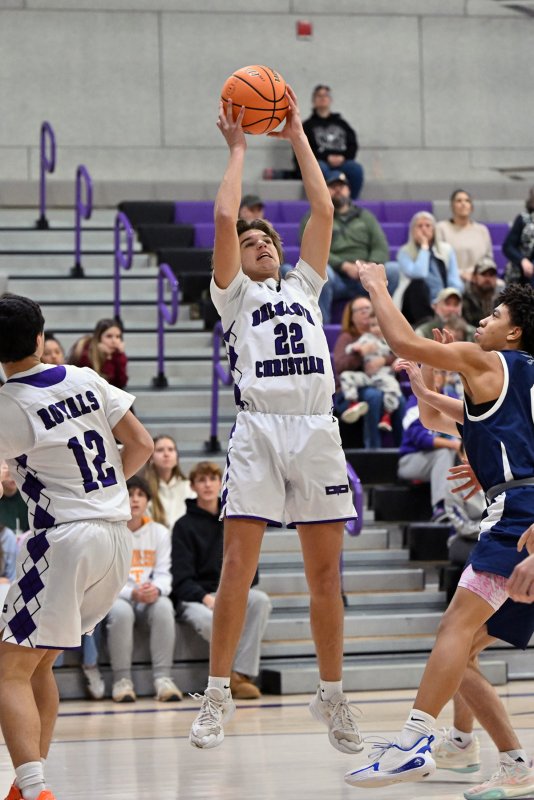 Junior Josh LoRusso snags a rebound for the Royals.