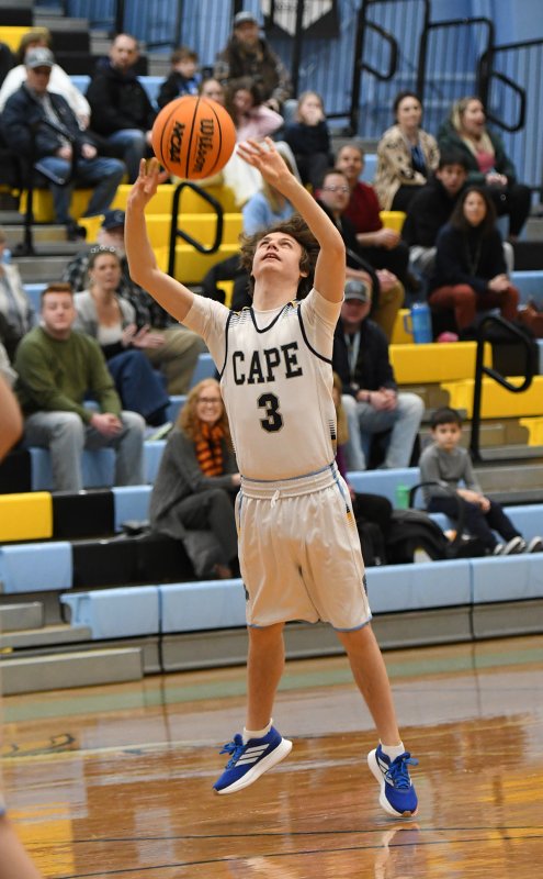 Cape sophomore Xavier Zimmer takes a shot.