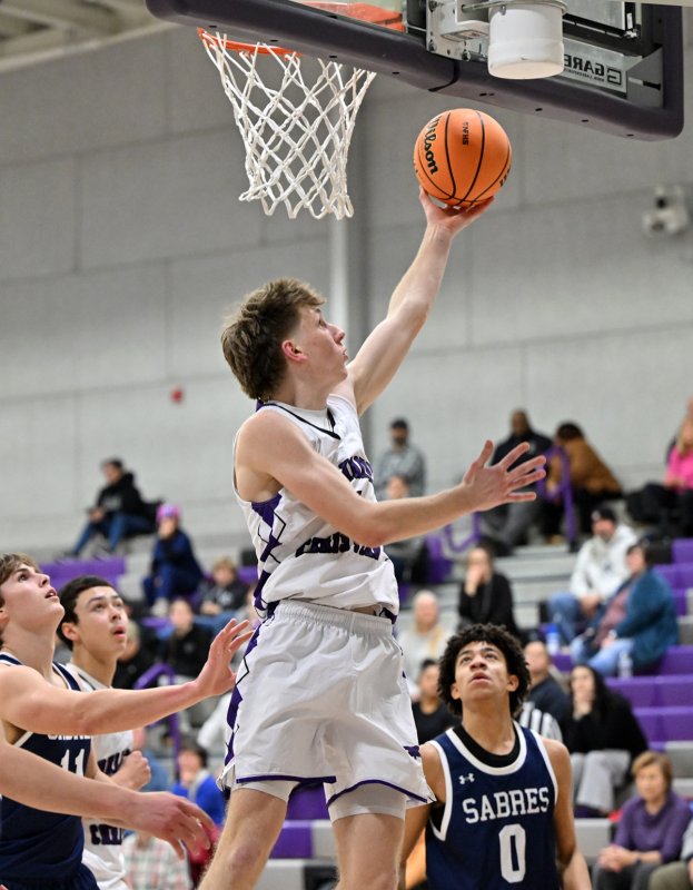 Junior Noah Barbrow lays one in for the Royals.