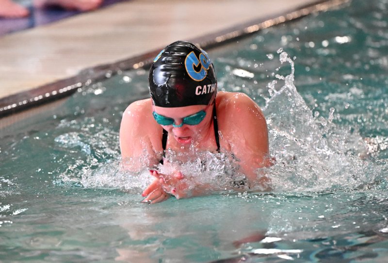 Cape senior Rylie Cathcart swims the breaststroke.