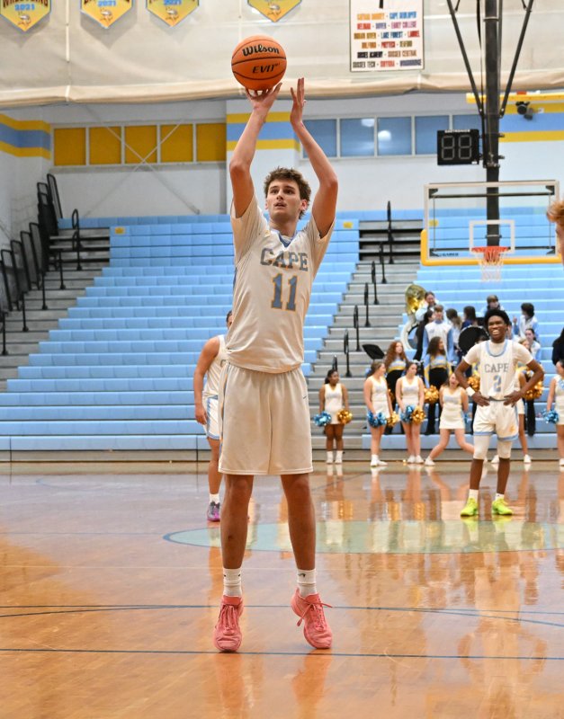 Senior Braxton Figgs hits a foul shot. DAN COOK PHOTO