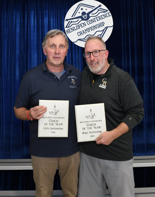 Voted Henlopen Conference Coaches of the Year for 2026 are Cape’s Bill Geppert for the girls and Caesar Rodney’s Brenden Smith for the boys.