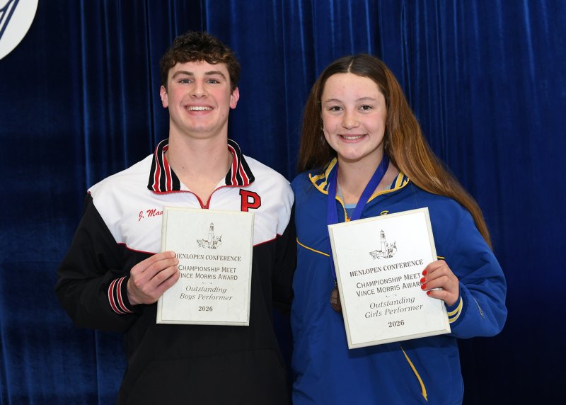 The outstanding swimmers for 2026 are Polytech’s Jacob Madden and Caesar Rodney’s Payton Garnsey.