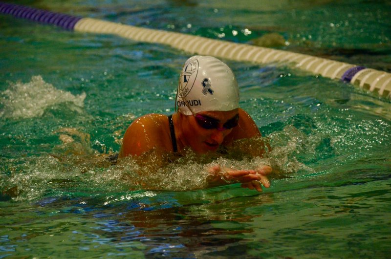 Seahawks senior Kimia Langroudi swims the breast stroke.
