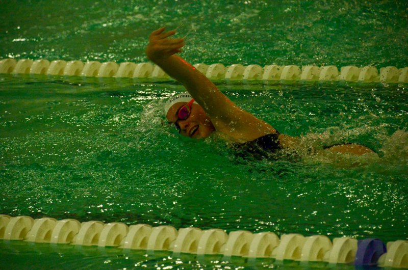 Sussex Academy senior Sarah Lester-Stranick grabs some air.