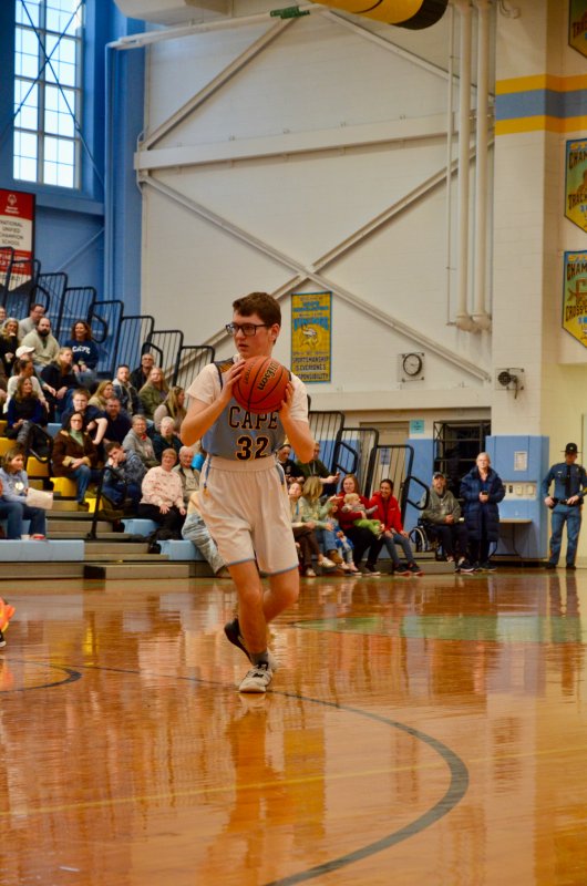 Vikings sophomore Cullen Oliver operates on the perimeter.