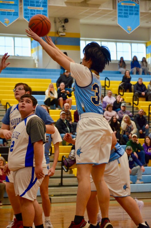 Vikings senior Ronnie LeRoy releases his shot.