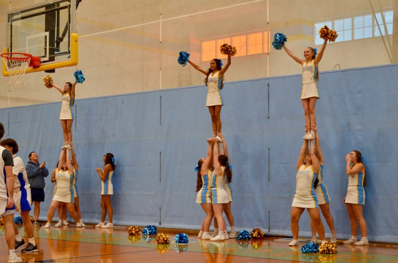 The Cape cheerleaders keep the crowd buzzing.