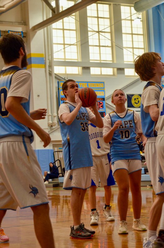 Cape senior Daniel Gartman has a go from in close.
