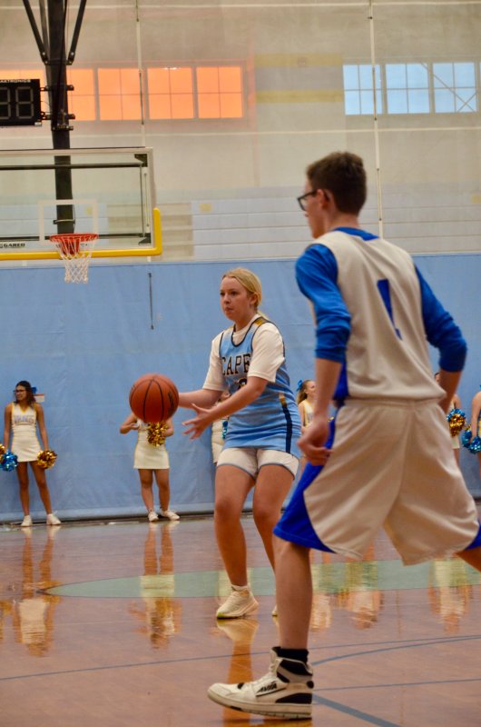 Cape junior Elizabeth Sprague begins to move the ball.