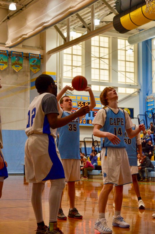 Vikings senior Daniel Gartman puts up a shot.