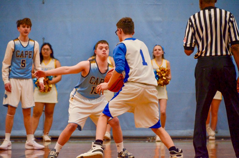 Cape sophomore Luke Archer locks in on defense.