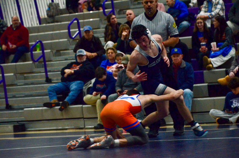 Sussex Academy senior Ryan Buckler escapes.