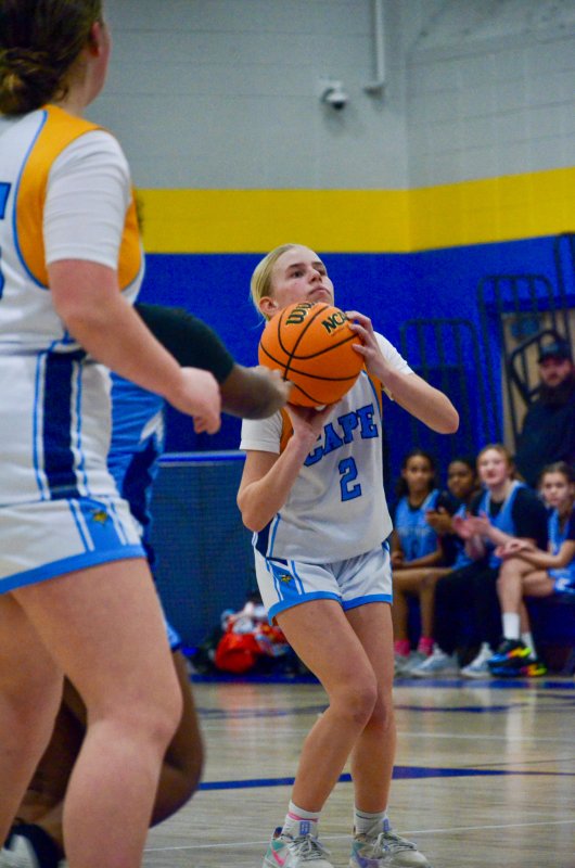 Beacon eighth-grader Kelly Neustadter shoots.
