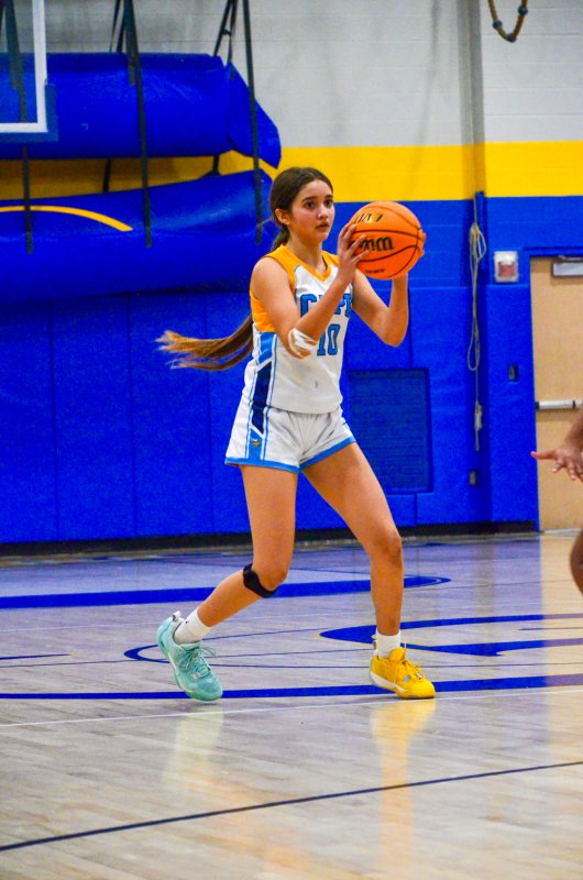 Beacon eighth-grader Carlee Cabello looks to keep the potato hot.