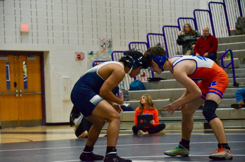 Sussex Academy junior Clerverson Ortiz-Dionicio goes head-to-head.