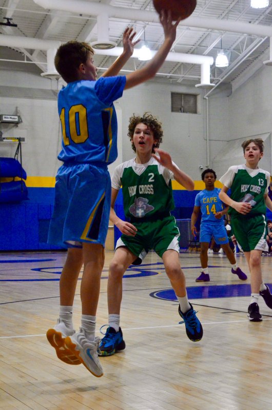 Beacon sixth-grader Bryce Leinbach shoots in the corner.