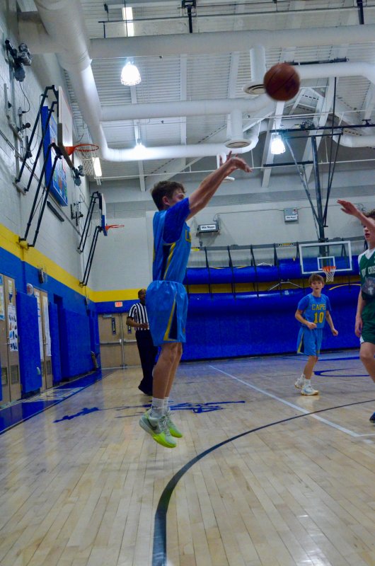 Beacon seventh-grader Lucas Skonieczki strikes from downtown.