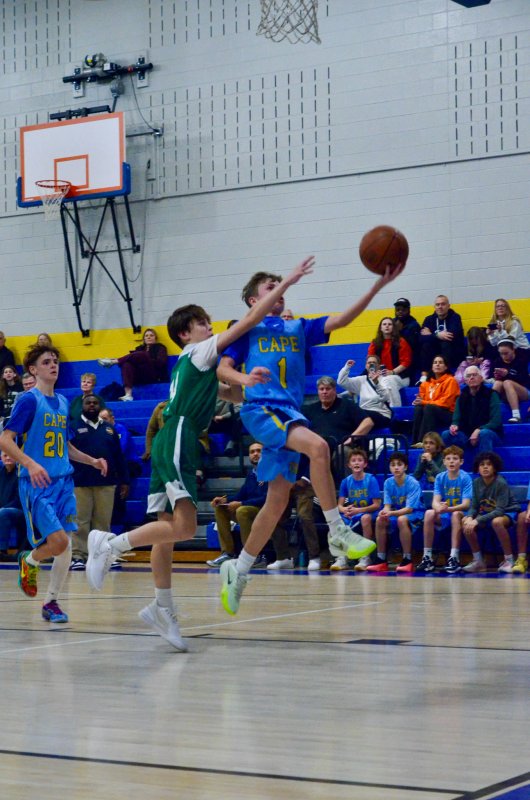 Beacon seventh-grader Lucas Skonieczki goes with the underhand.