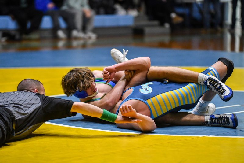 Randy Cordel wins by pin at the buzzer over Tripp Gannon.