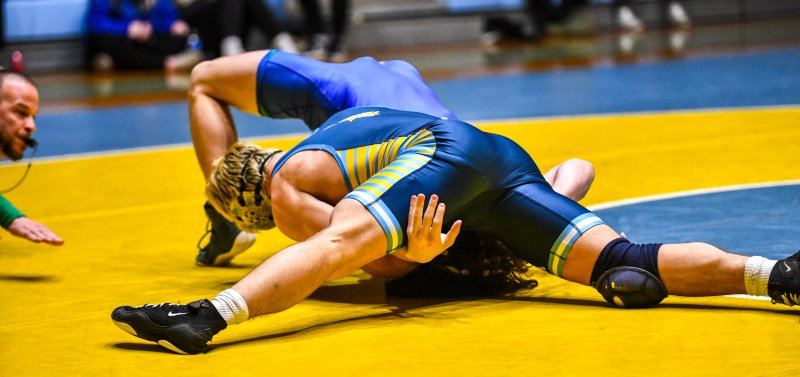 Nick Walker pins John Talley at 157 pounds.