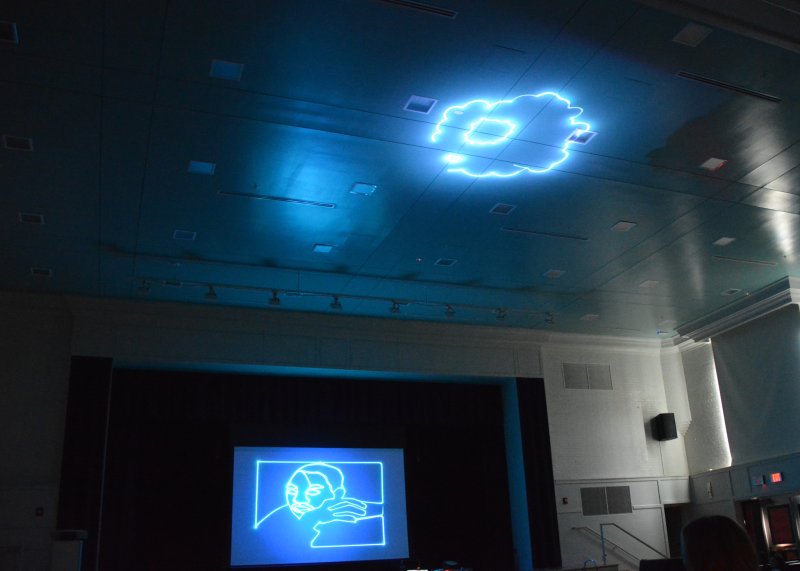 Animation figures light up the ceiling during portions of Dr. Martin Luther King Jr.’s “I Have a Dream” speech.