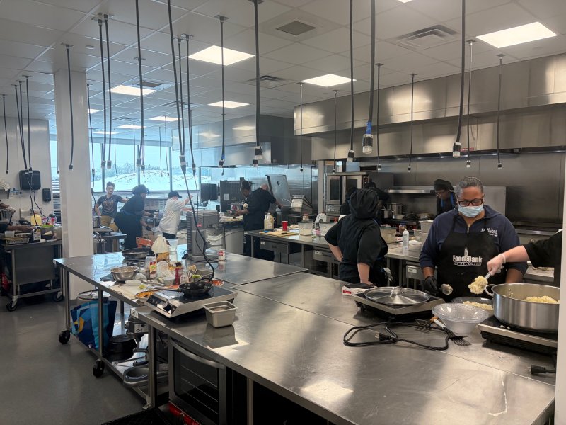 The chefs finish their dishes before presenting them to the judges.
