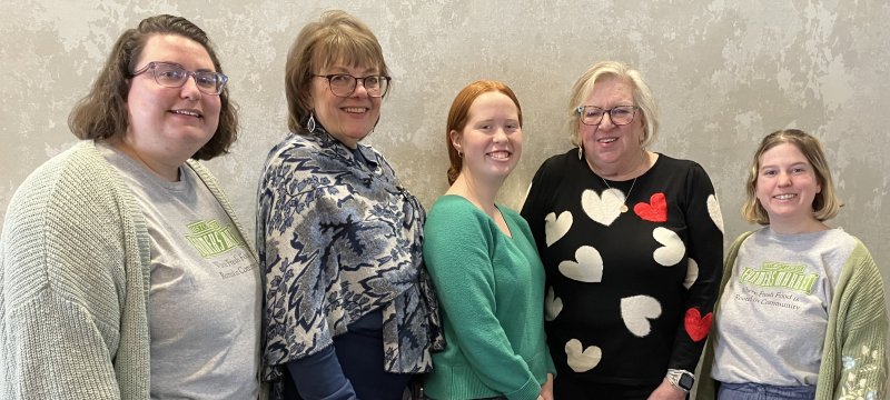 Gathered for a group photo are (l-r) Ellie Shue, HLFM executive director; Joan Millard, Lunch with a Purpose board member; Anya Phillips, Anya’s Homestead owner; Joanne Harrigan, Lunch with a Purpose board member; and Becca Seeley, HLFM office manager. SUBMITTED PHOTO