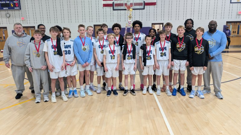 The Fred Thomas boys’ basketball team claimed the program’s first trophy with a 34-30 victory over Newark Charter in the Capital Classic Feb. 14 at Sussex Academy. AARON R. MUSHRUSH PHOTOS