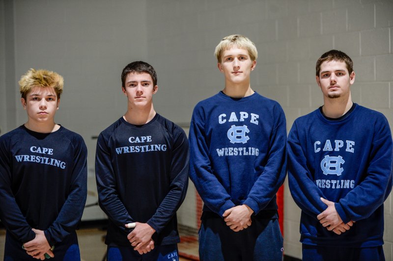 Earning big wins for Cape in the 44-22 victory over St. Georges are (l-r) Blake Walker, Tripp Gannon, Carson Tuer and Yusuf Smith. DAVE FREDERICK PHOTOS