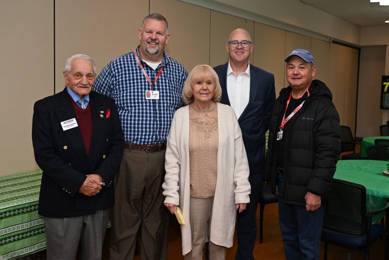 Shown at the CHEER Activity Center in Milton are (l-r) Walt Koopman, CHEER board president; Tom Reardon, CHEER chief operating officer; Marion Poole, outreach worker at CHEER; Sen. Russ Huxtable, D-Lewes; and volunteer Rick Rinderle.