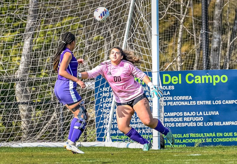Goalie Tori Royster goes to make a save for the Royals.