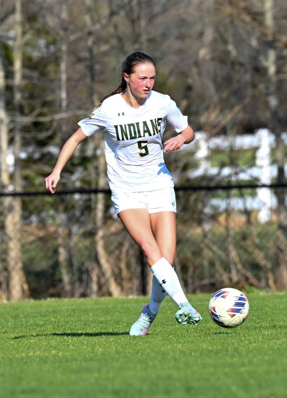 Grace Clark controls the ball for the Indians.
