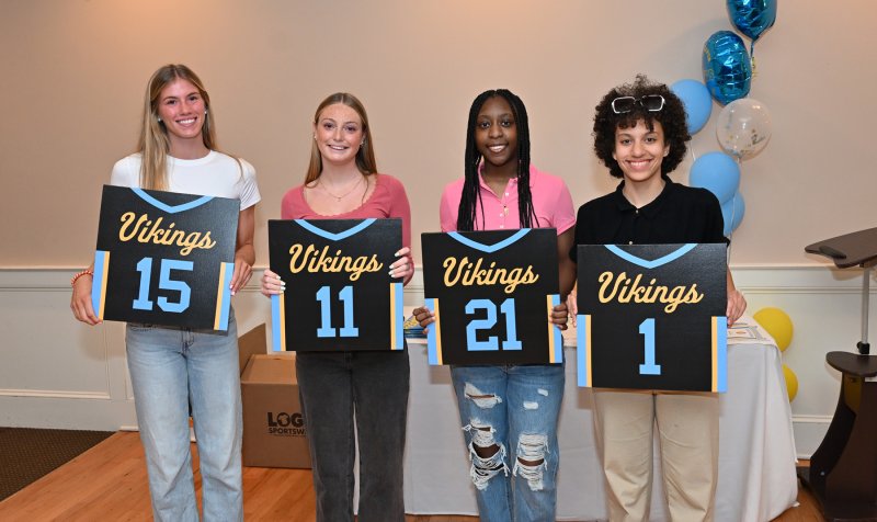 Cape girls’ basketball seniors are honored at the end-of-season banquet March 22 at Irish Eyes in Lewes. Shown are (l-r) seniors Amalia Fruchtman, Maya Yngve, Jurnee White and Erinn Rodriguez. Missing is Sydney Whetzel. DAN COOK PHOTOS