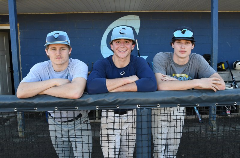 The Vikings baseball team Class of 2026 members are (l-r) Robbie Payton, Max Selders and Emmett Wheatley. DAN COOK PHOTOS
