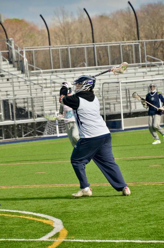 Seahawks sophomore Ty Jarrell finishes of a clearing drill with a goal.