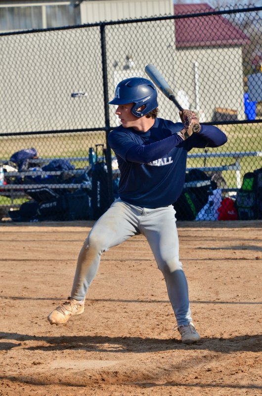 Seahawks senior Victor Goodhue strides forward during his swing.