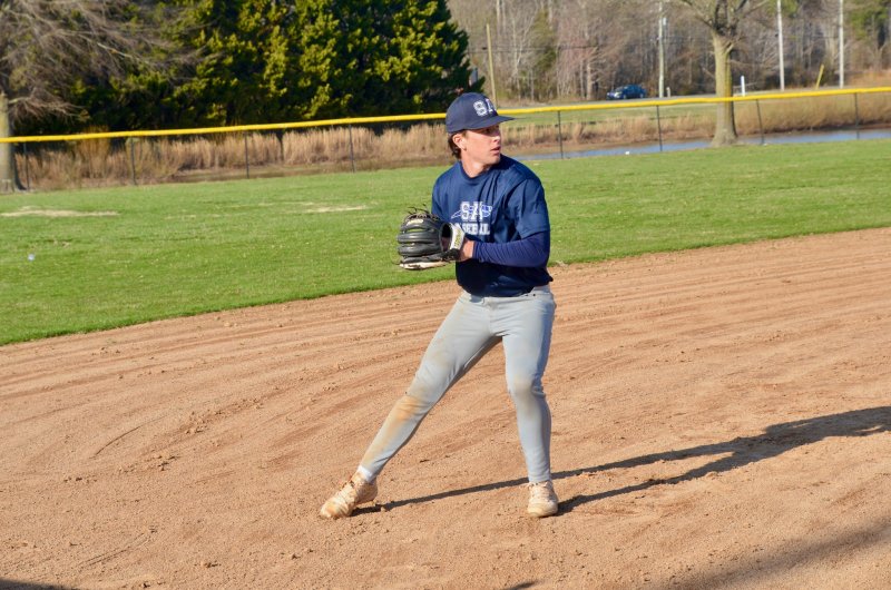 Seahawks senior Victor Goodhue hops over on a throw to first from the hot corner.