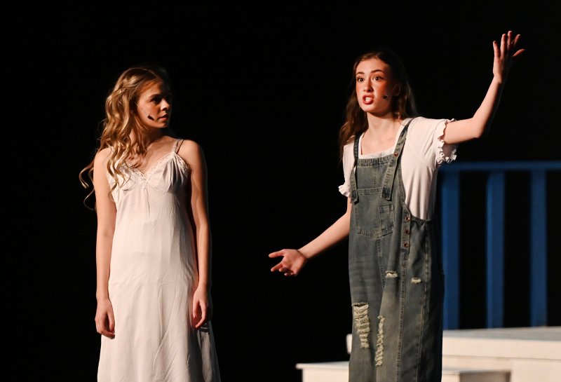 Sophie, played by Willow DiMichele, shares a moment with her mom Donna, played by Daphne Mock.