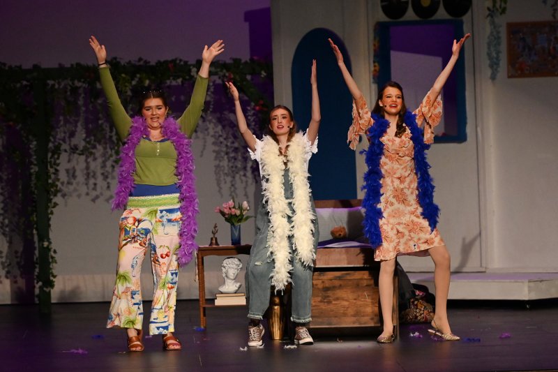 Reminiscing on the olden days are (l-r) Rosie, played by Anna Currence, Donna, played by Daphne Mock, and Tanya, played by Ruby Manos.