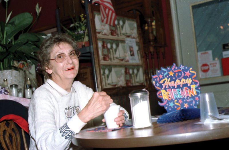 Norma Fleming at her retirement party in 2003. SOURCE: JIM CRESSON/CAPE GAZETTE ARCHIVES