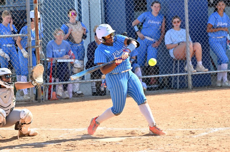 Cape sophomore Jordynn Bowe slams a ball into the outfield.
