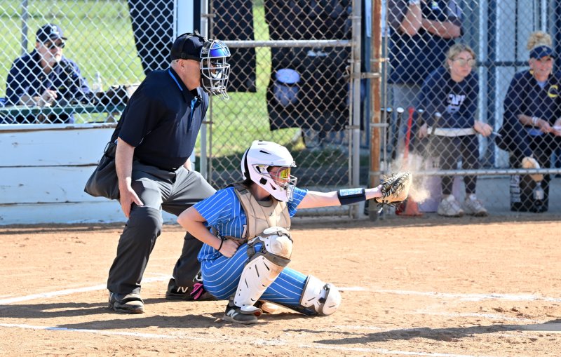 Madison Lubiniecki holds down the dish for the Vikings.