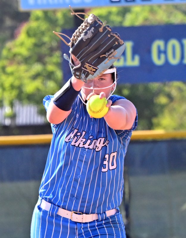Sophomore Sara Craig eyes the Indian batter.