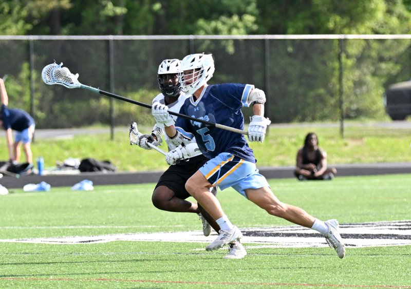 Senior long pole Mason Jack clears the ball.
