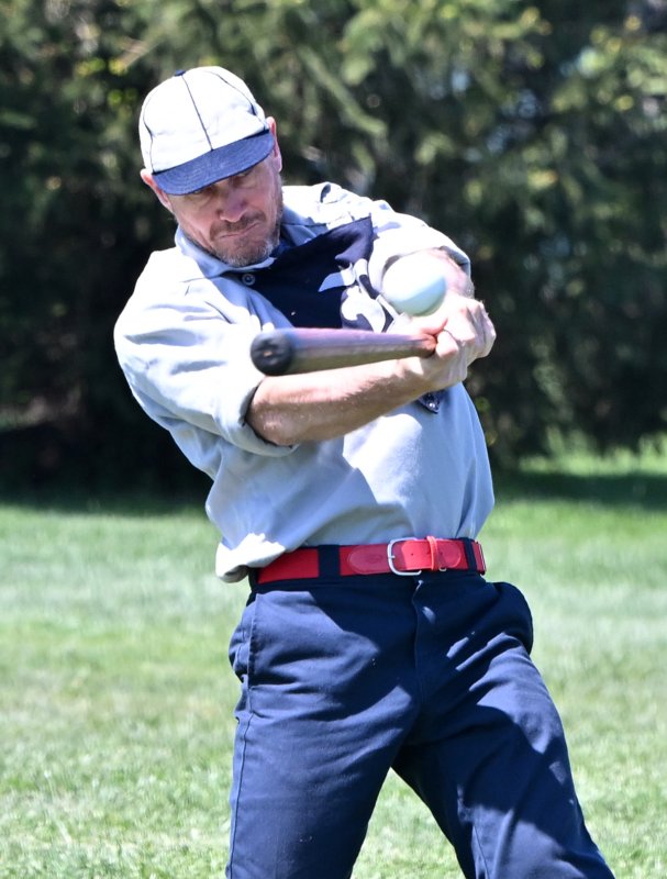 Matt "Ice" Leitgeb gets a hit for the Elkton team.