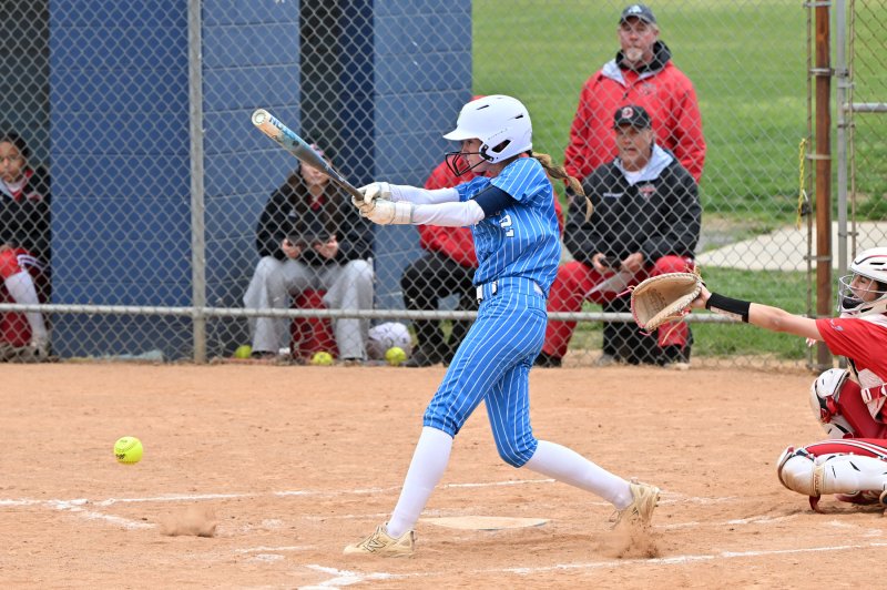 Emma Reynolds puts a ball in play.