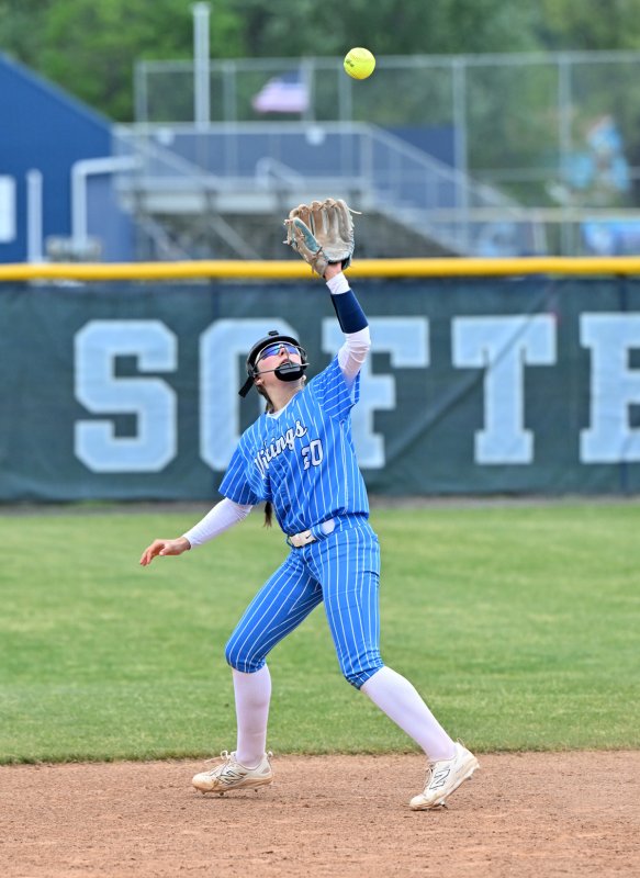 Cape freshman Riley Windish snags a pop up at second.