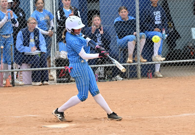 Cape catcher Madison Lubiniecki goes yard in the win over the Lions.